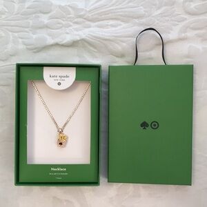 🍟👒♠️ Kate Spade x Target Gold and Crystal Fries Pendant Tennis Necklace ♠️👒🍟